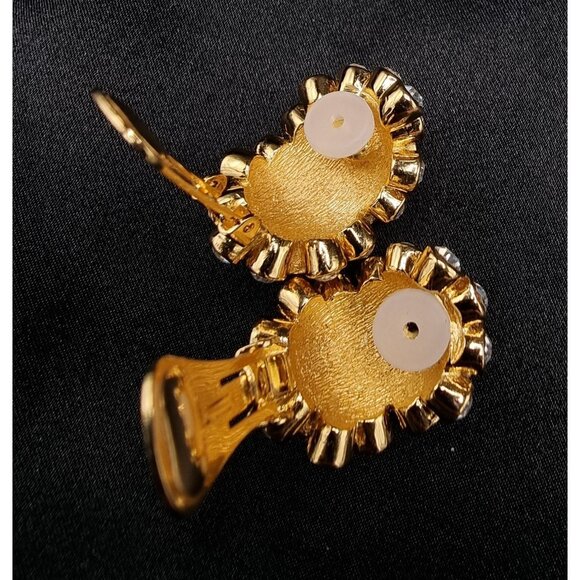 Rare Find Vintage CHRISTIAN DIOR 1990s Gold-Tone Clip-On Earrings - Picture 7 of 7